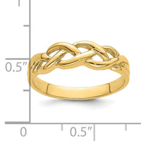 14k Polished Braided Knot Ring-R767