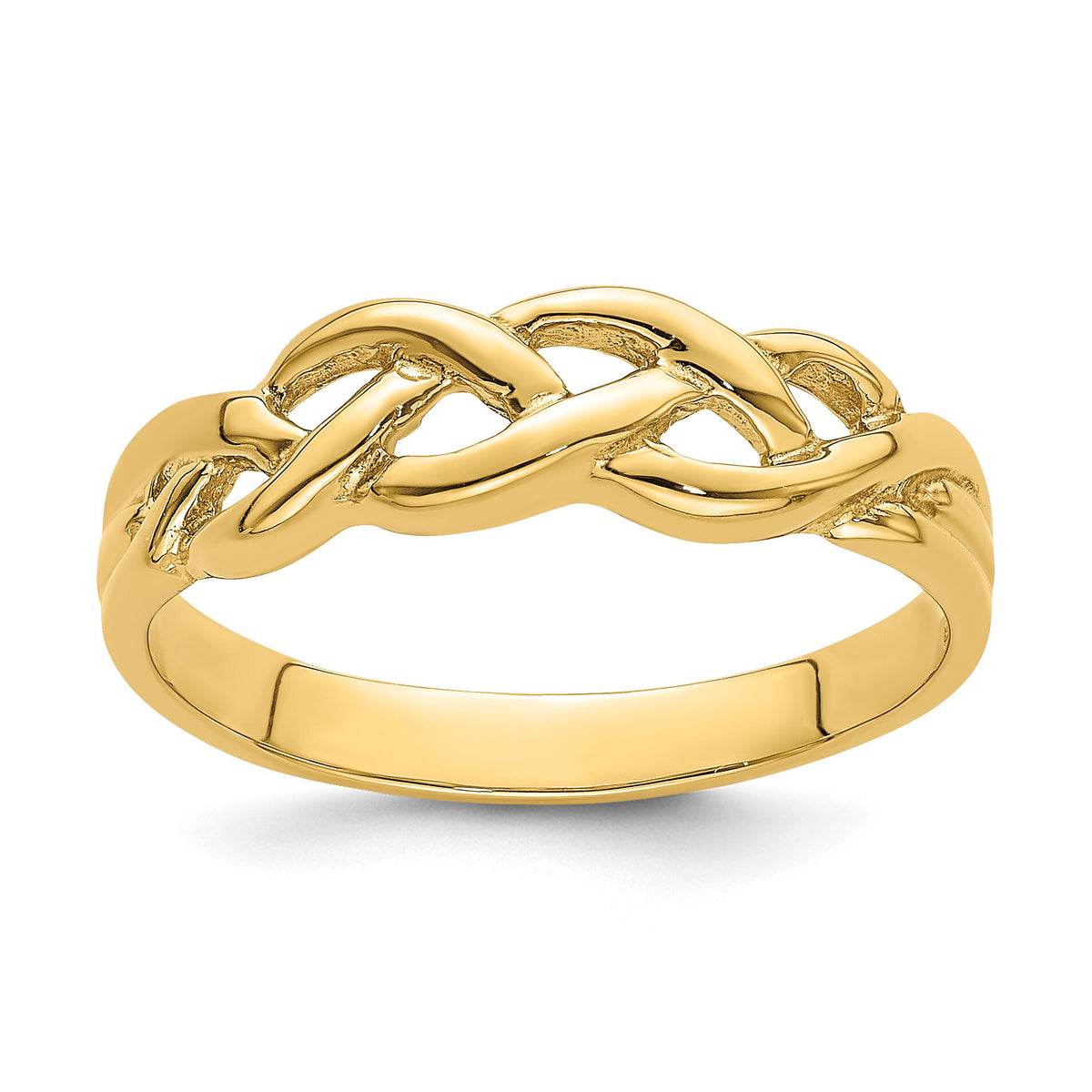 14k Polished Braided Knot Ring-R767