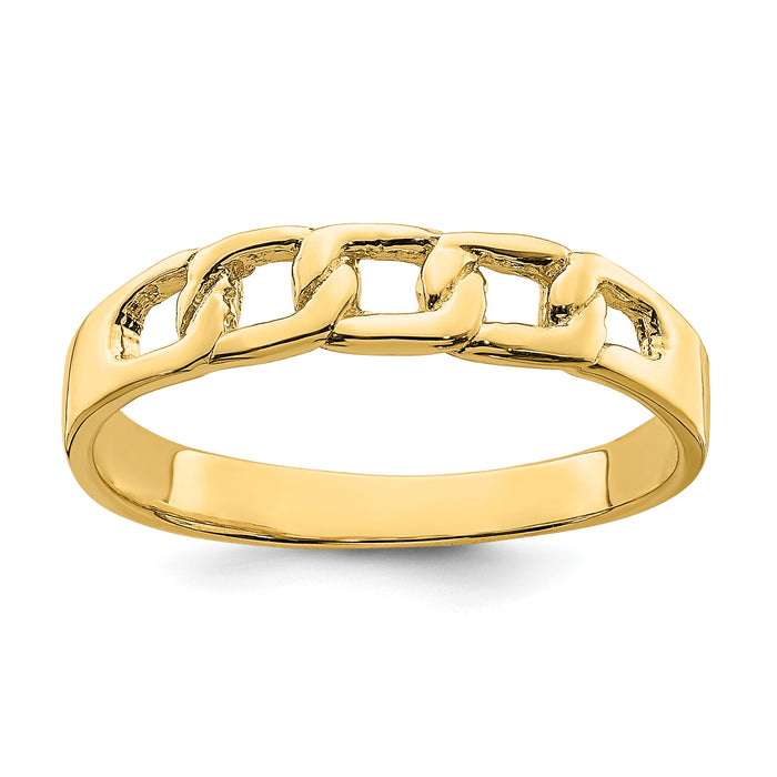 14k Polished Link Band Ring-R770