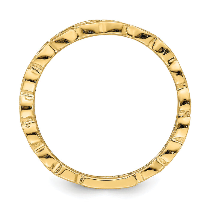 14k Polished Heart Band-R777