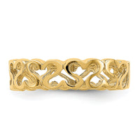 14k Polished Heart Band-R777