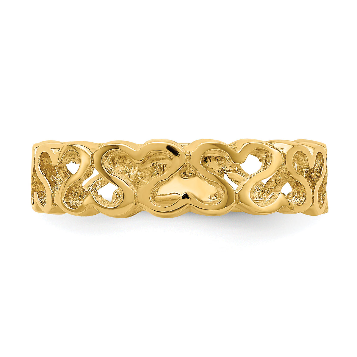 14k Polished Heart Band-R777