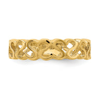 14k Polished Heart Band-R777