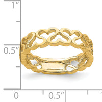 14k Polished Heart Band-R777