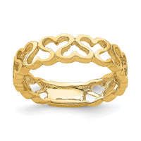 14k Polished Heart Band-R777