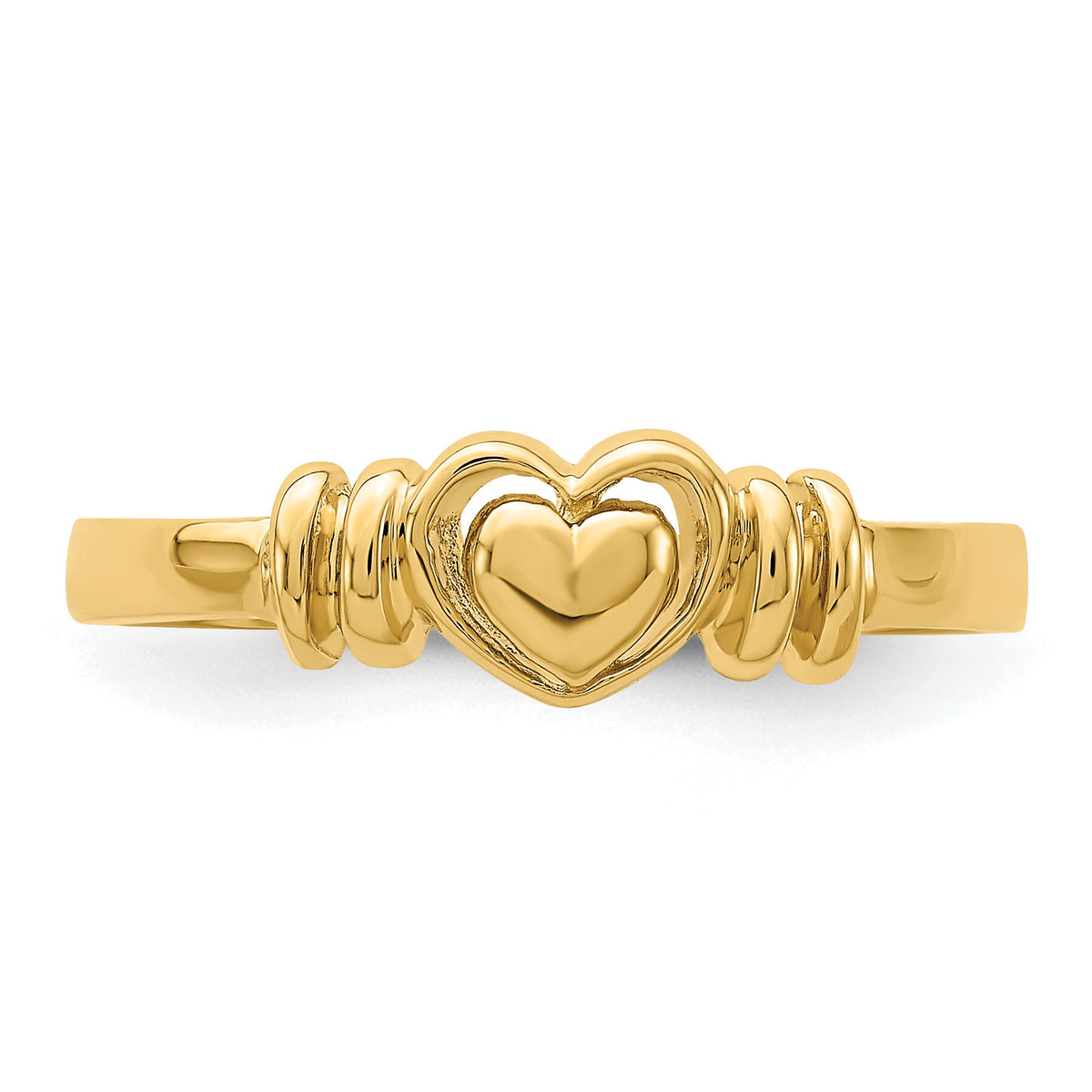 14k Polished Heart Ring-R778