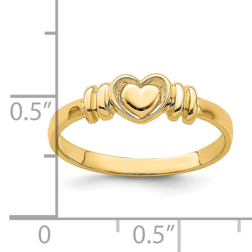 14k Polished Heart Ring-R778
