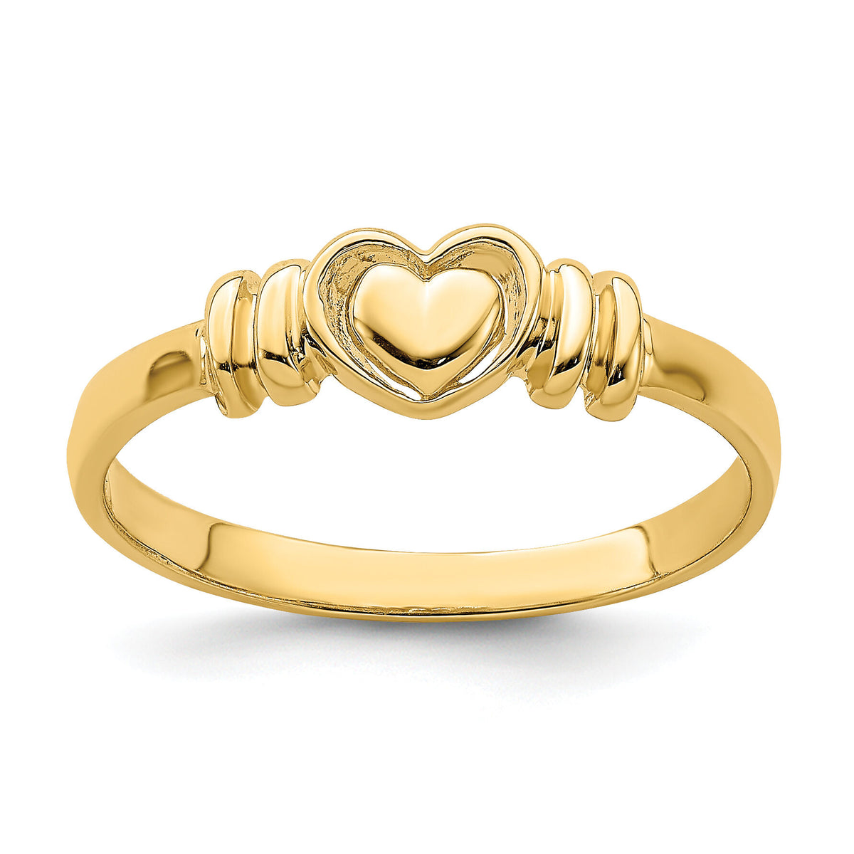14k Polished Heart Ring-R778