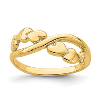 14k Polished w/ X Design Heart Band-R779