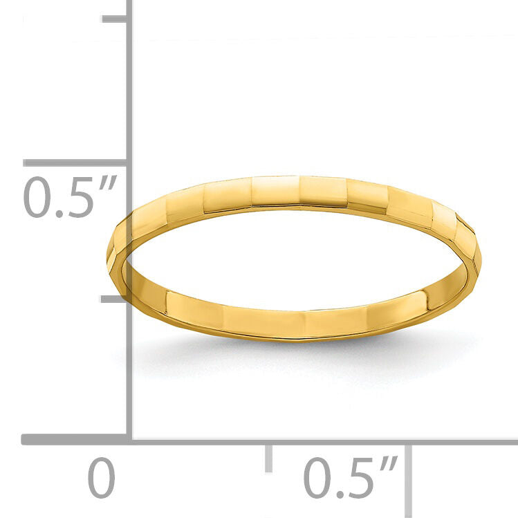 14k Bamboo Texture Band Childs Ring-R783