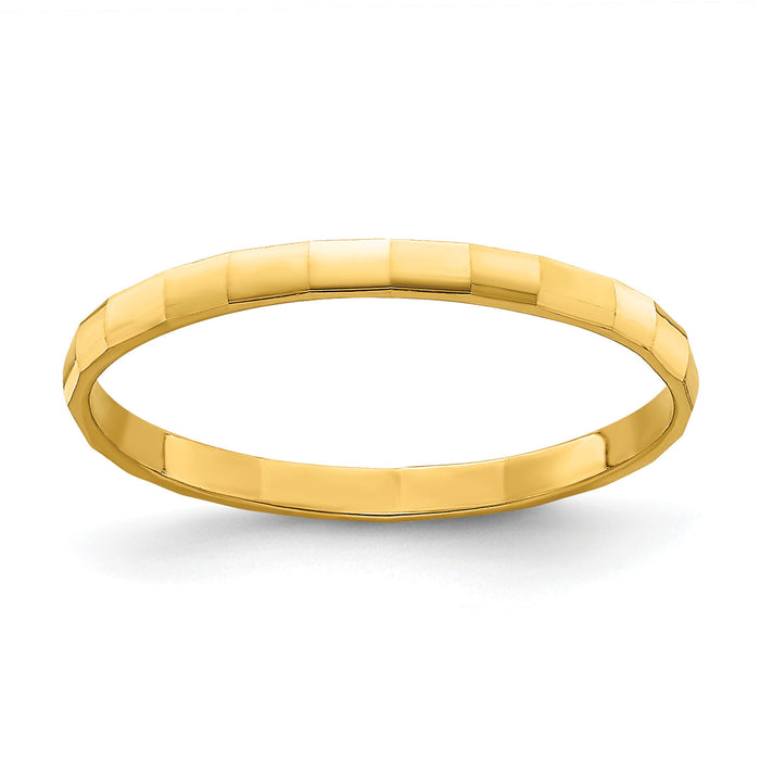 14k Bamboo Texture Band Childs Ring-R783