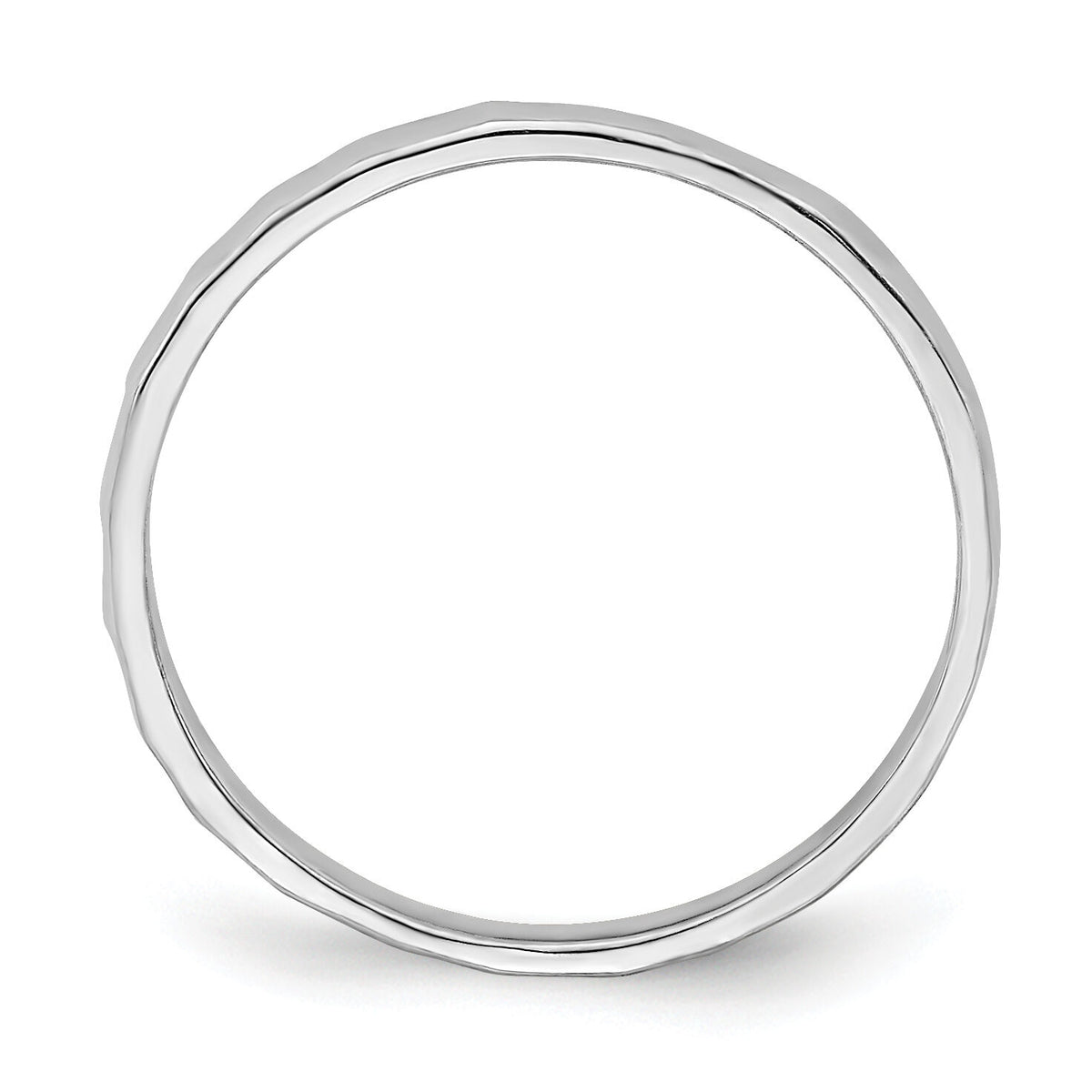 14k White Gold Bamboo Band Childs Ring-R783W