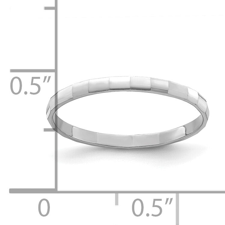 14k White Gold Bamboo Band Childs Ring-R783W