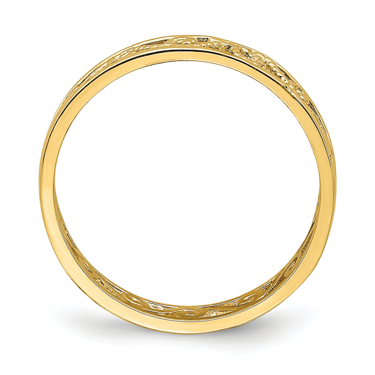 14k Beaded Scroll Cut-Out Band Child's Ring-R784