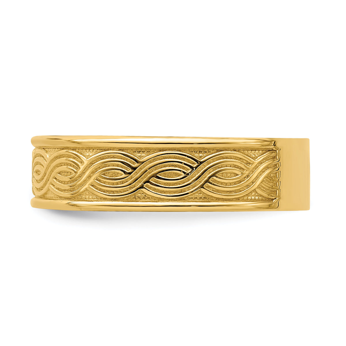 14k Wave Engraved Thumb Ring ()-R795