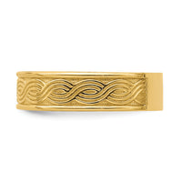 14k Wave Engraved Thumb Ring ()-R795
