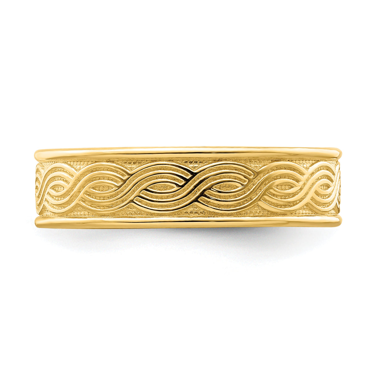 14k Wave Engraved Thumb Ring ()-R795