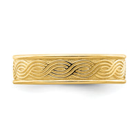14k Wave Engraved Thumb Ring ()-R795