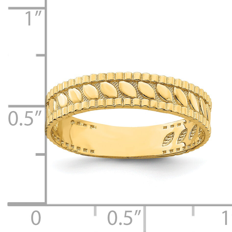 14k Leaf Engraved Thumb Ring ()-R796