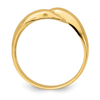 14k Polished Double Dolphin Ring-R804