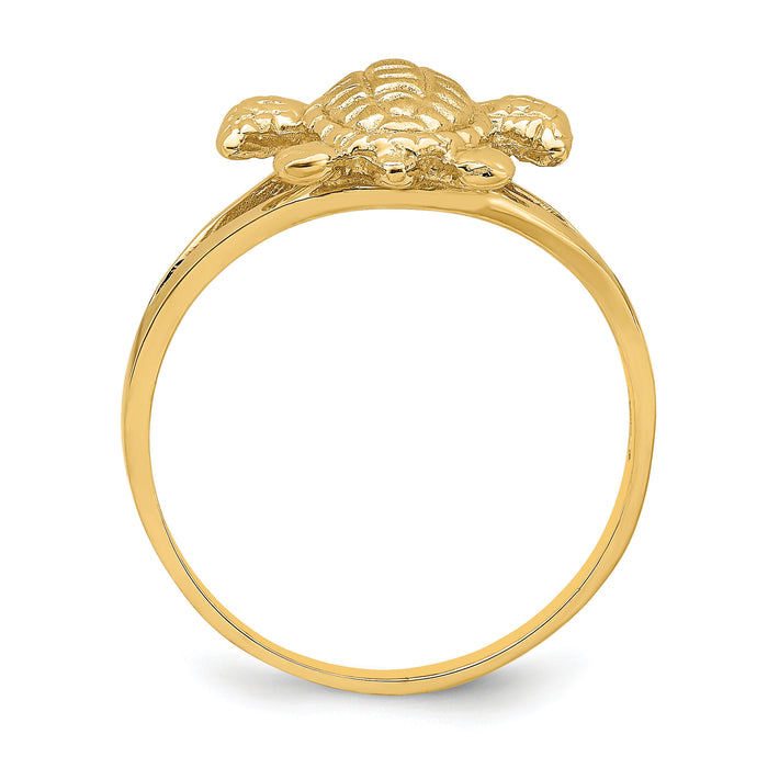 14k Textured Sea Turtle Ring-R837