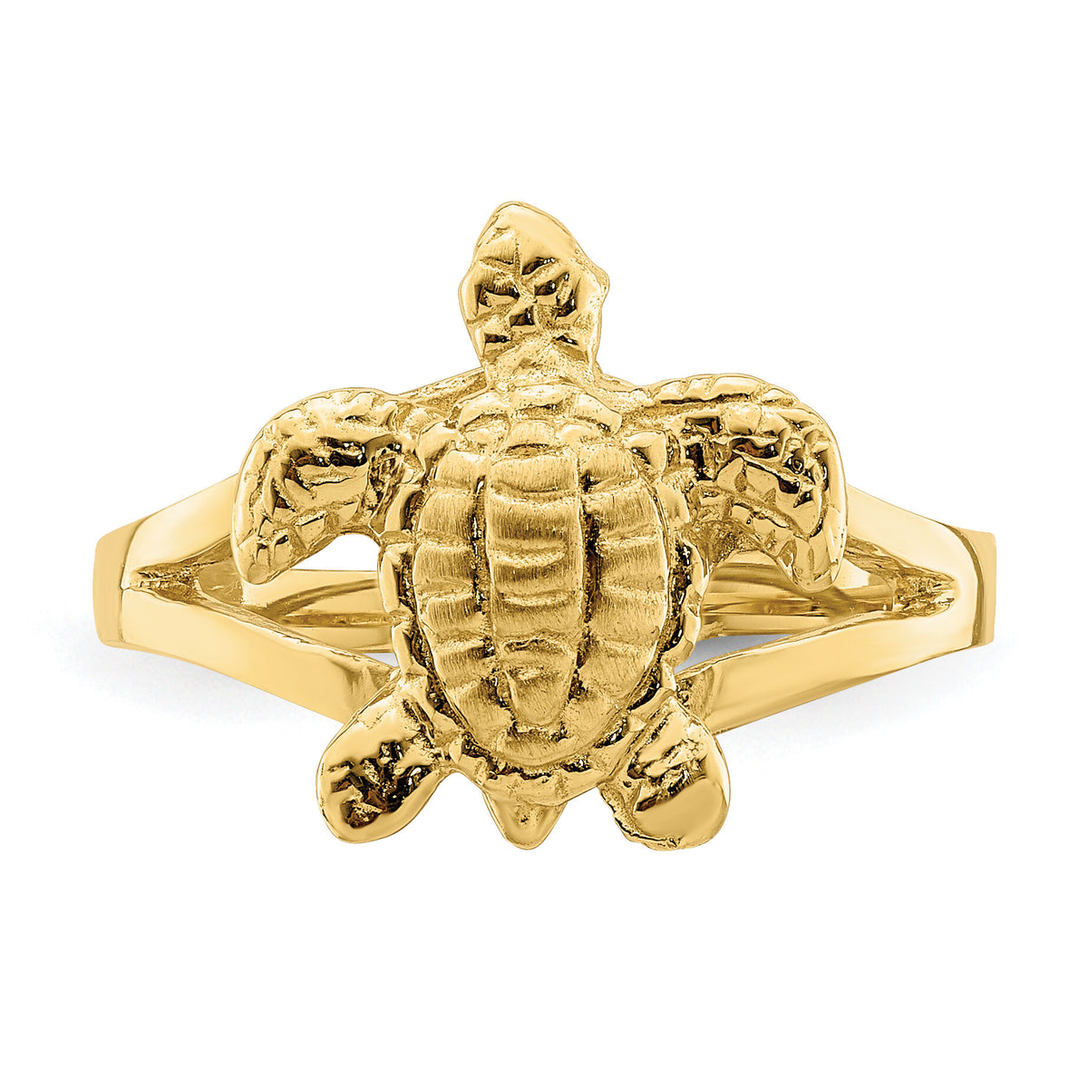 14k Textured Sea Turtle Ring-R837