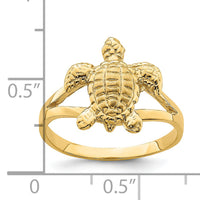 14k Textured Sea Turtle Ring-R837