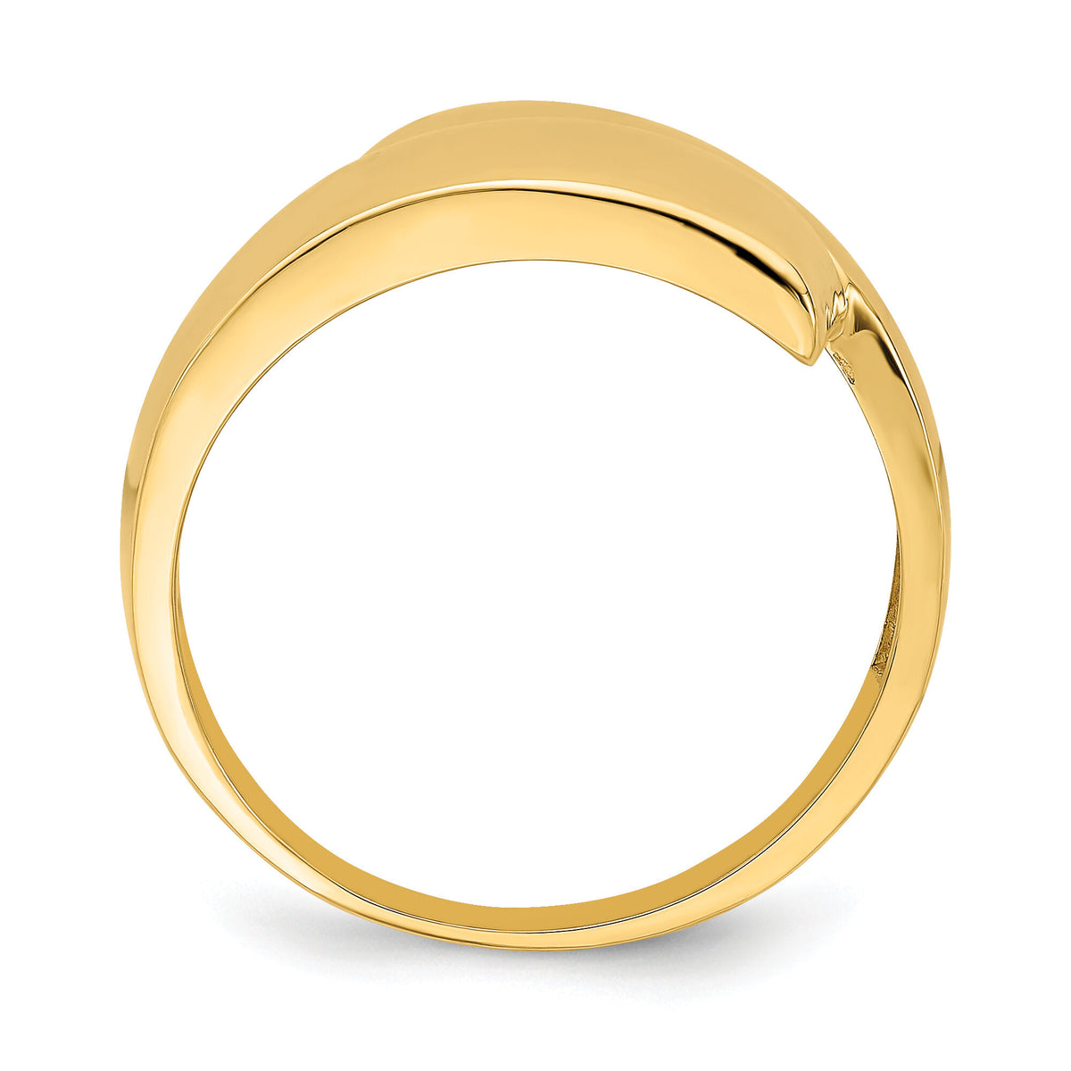 14K Polished Bypass Ring-R844