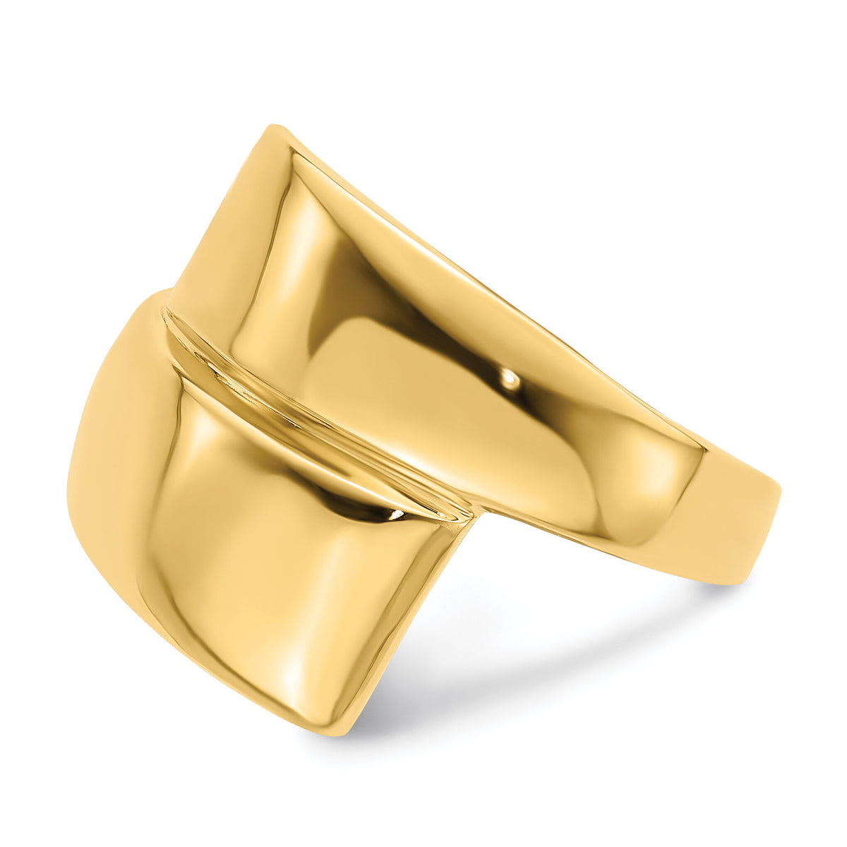 14K Polished Bypass Ring-R844