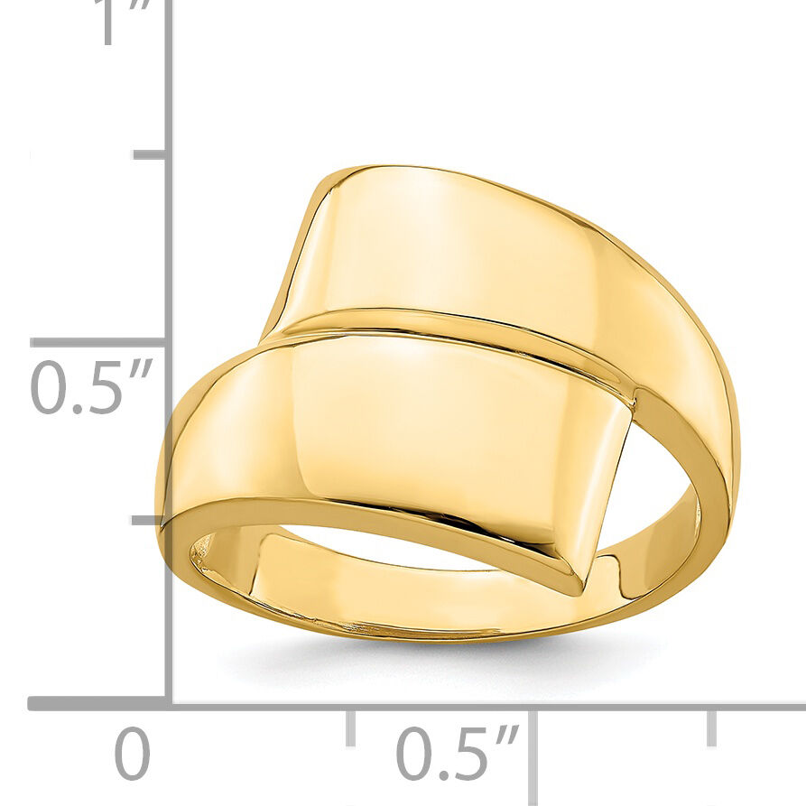 14K Polished Bypass Ring-R844