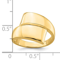 14K Polished Bypass Ring-R844