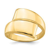 14K Polished Bypass Ring-R844
