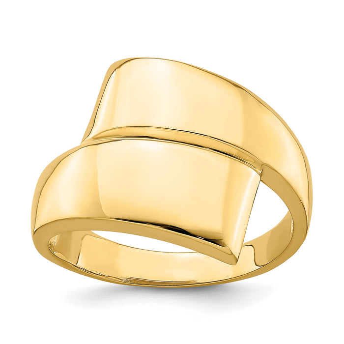 14K Polished Bypass Ring-R844