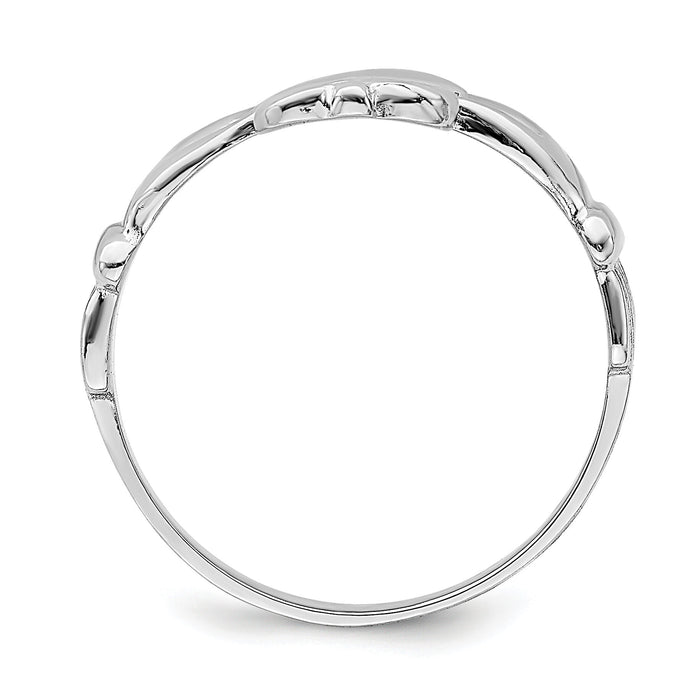 14k White Gold Claddagh Ring-R866