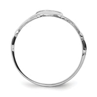 14k White Gold Polished Claddagh Ring-R867