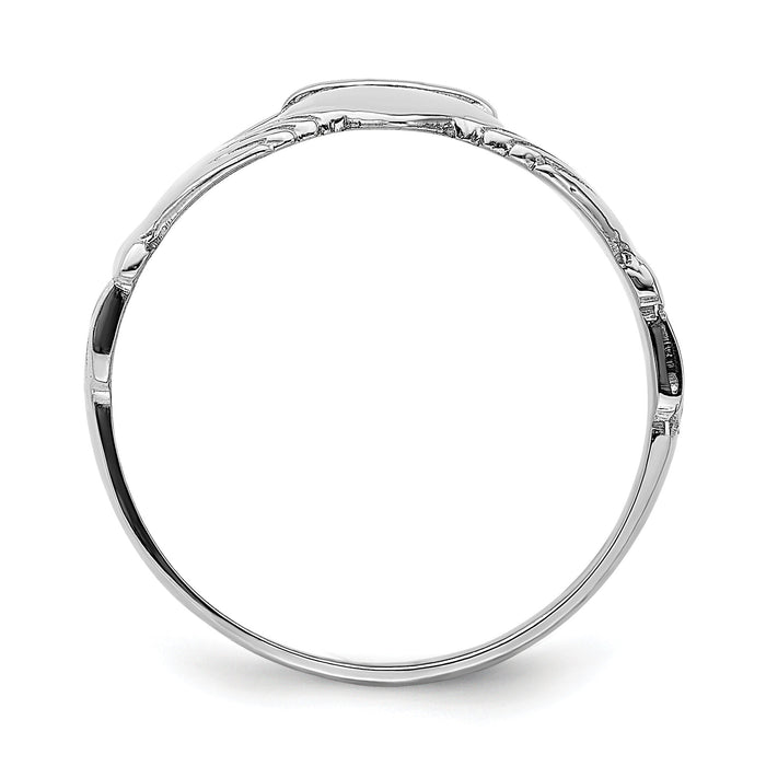 14k White Gold Polished Claddagh Ring-R867