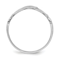 14k White Gold Polished Claddagh Ring-R868