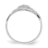 14k White Gold Claddagh Ring-R869
