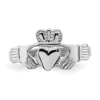 14k White Gold Claddagh Ring-R869