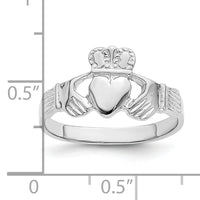 14k White Gold Claddagh Ring-R869