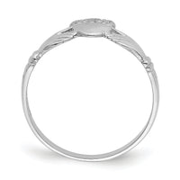 14k White Gold Polished Claddagh Ring-R870