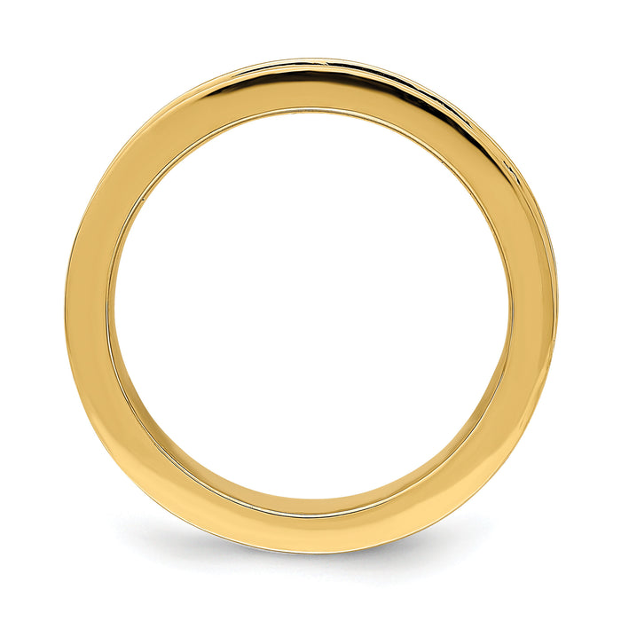 14k Two Tone Claddagh Band-R872