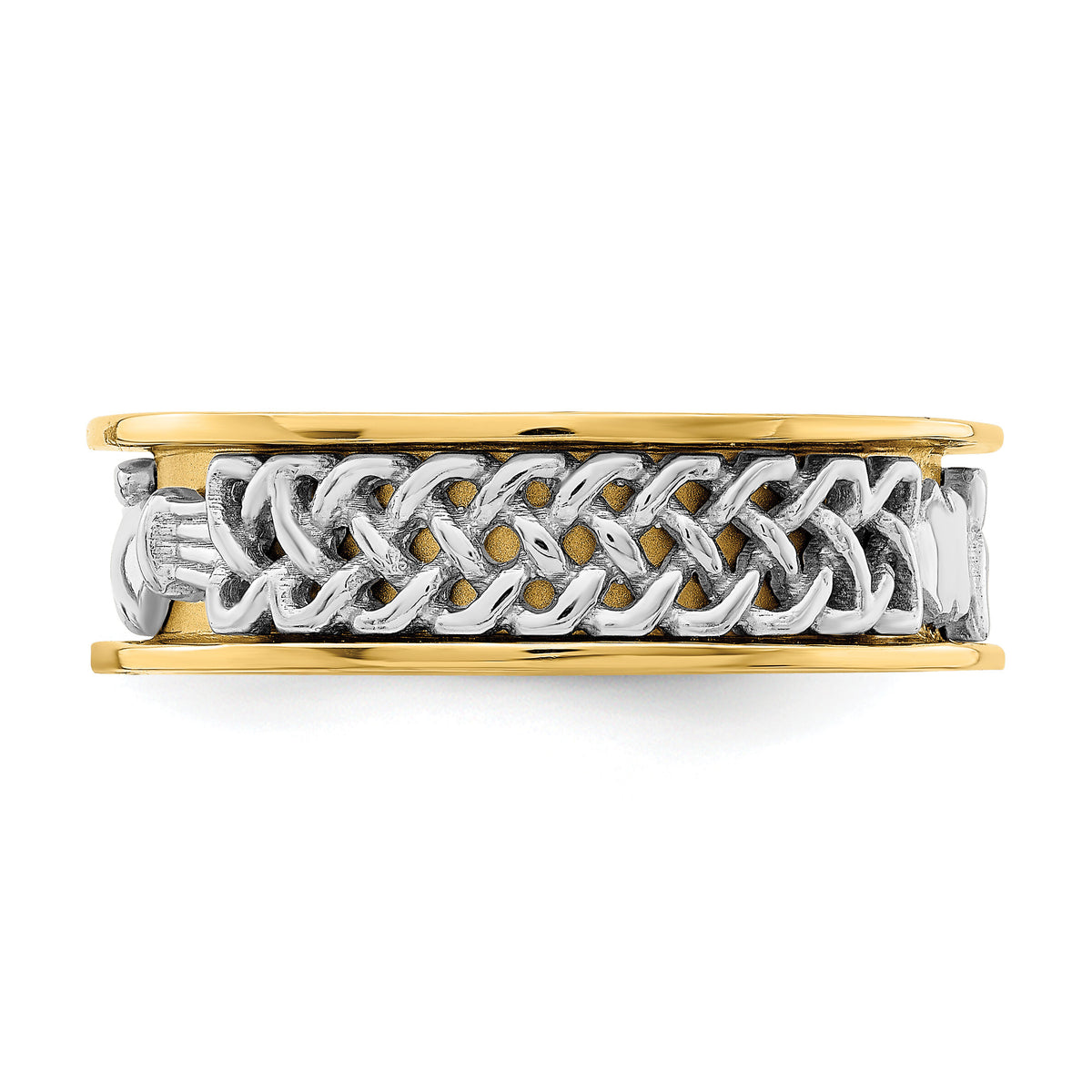 14k Two Tone Claddagh Band-R872