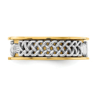 14k Two Tone Claddagh Band-R872
