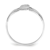 14k White Gold Polished Claddagh Ring-R874