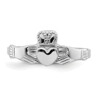 14k White Gold Polished Claddagh Ring-R874