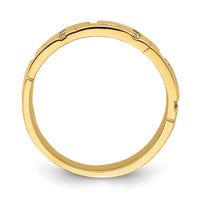 14k Greek Key Band w/ Tapered Shank Ring-R889