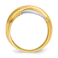 14k Two-tone Cross-Cross Design Ring-R891
