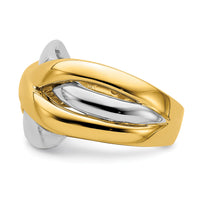 14k Two-tone Cross-Cross Design Ring-R891