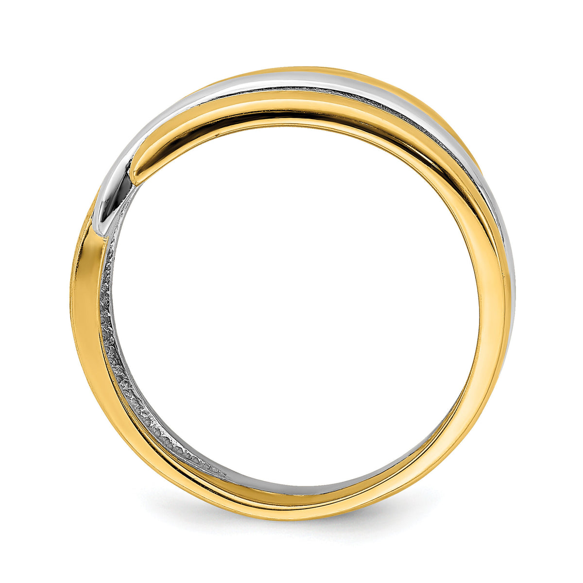 14k Two-Tone Crossover Band-R896
